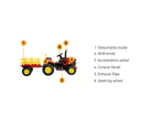 Mazam Ride On Tractor 12V Kids Electric Vehicle Toy Cars W/ Trailer Remote Red XL SIZE