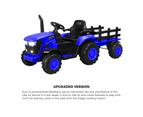 Mazam Ride On Car Tractor XL Size W/ Trailer Kids 12V Remote Electric Toddlers Blue