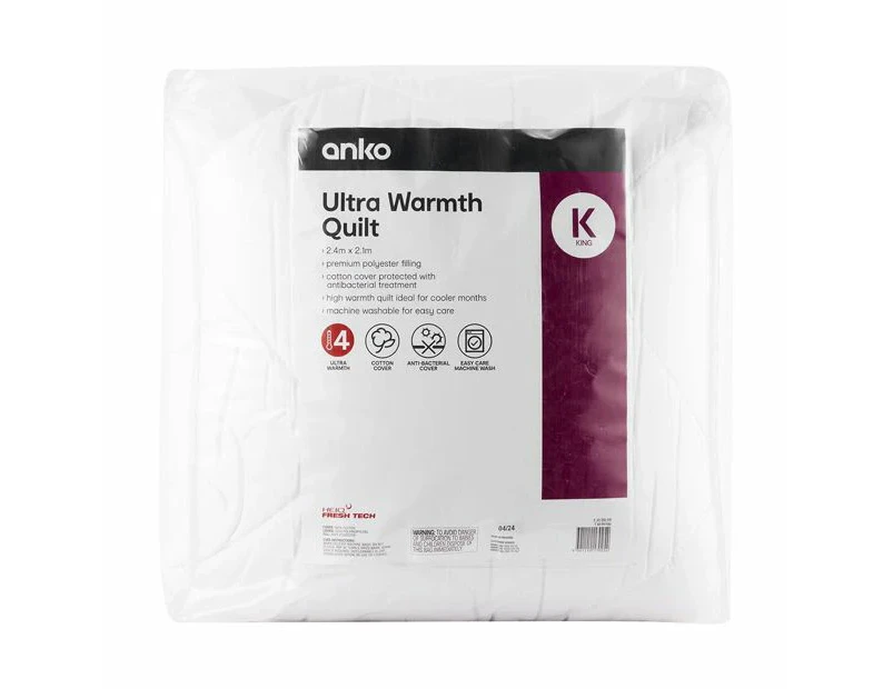 Ultra Warmth Quilt, King Bed - Anko