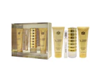 New Brand Gold for Women 4 Pc Gift Set 3.3oz EDP Spray, 0.5oz EDP Spray, 4.3oz Shower Gel, 4.3oz Body Lotion