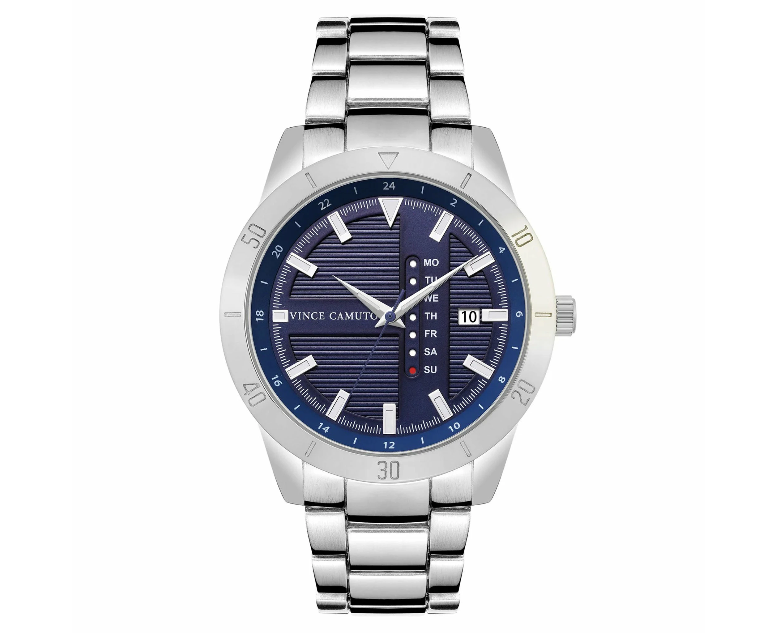 Vince Camuto Silvertone Navy Dial Men's Watch - VC8043NVSV