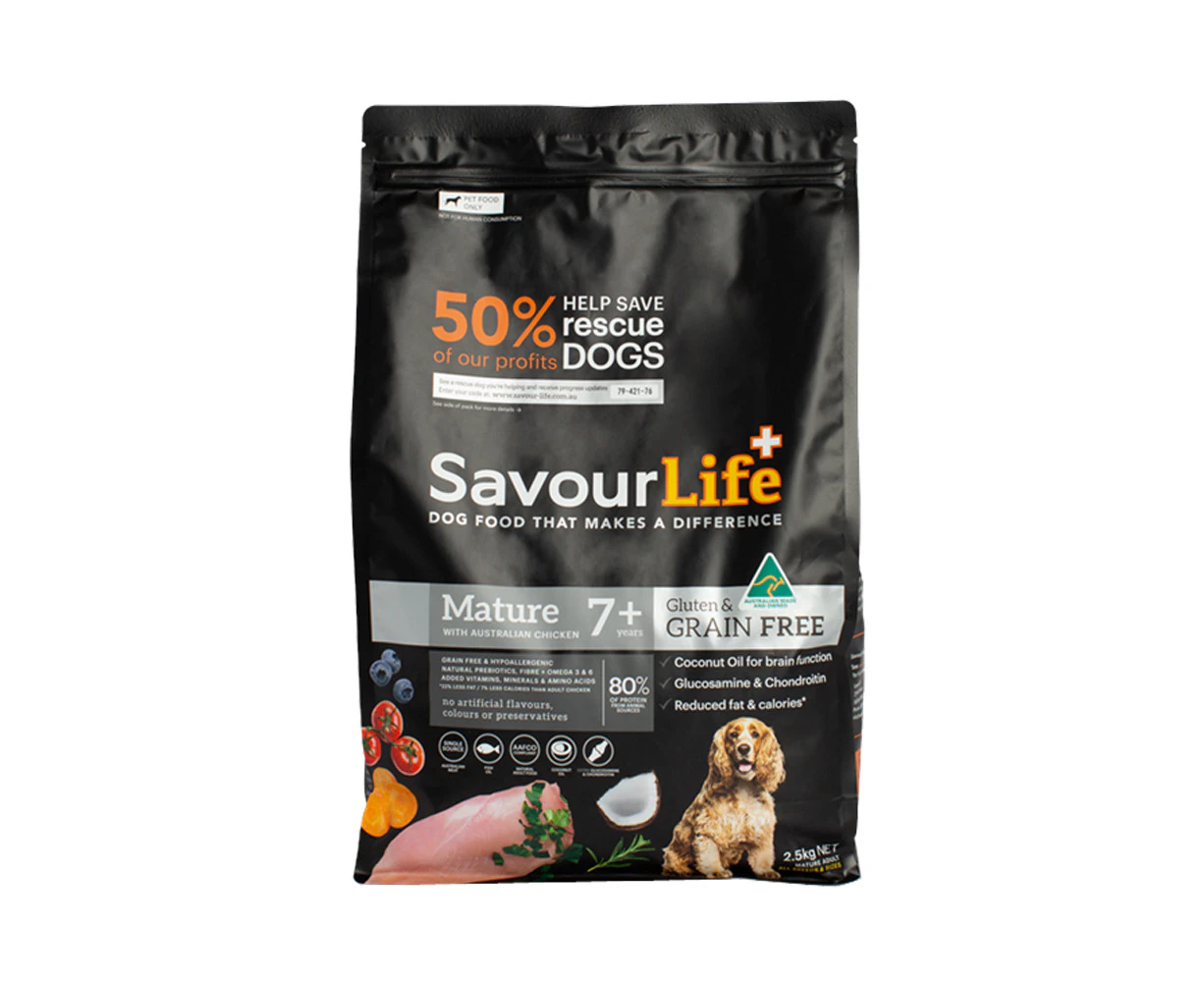 Savour Life Mature 7+ Grain Free Dry Dog Food w/ Chicken 2.5kg