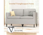 Advwin Loveseat Sofa 2 Seater Small Couch Modern Comfy Sofa Lounge Armchair for Bedroom Apartment Light Grey