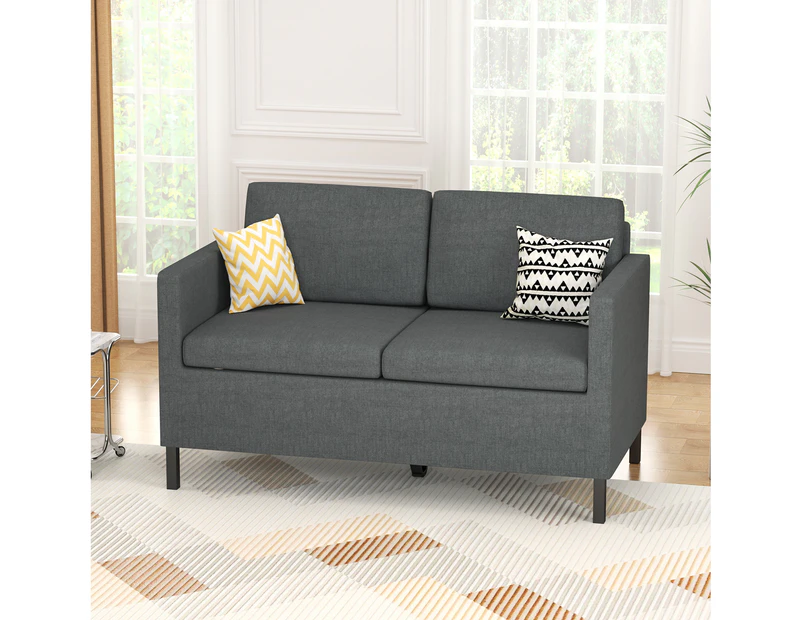 Advwin Loveseat Sofa 2 Seater Small Couch Modern Comfy Sofa Lounge Armchair for Bedroom Apartment Dark Grey