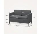 Advwin Loveseat Sofa 2 Seater Small Couch Modern Comfy Sofa Lounge Armchair for Bedroom Apartment Dark Grey