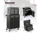 Costway 2in1 Tool Chest Trolley Rolling Tool Box Detachable Storage Cabinet w/Adjustable Shelf Home Garage Warehouse, Black