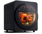 ADVWIN 15L Rotary Convection Oven, 16-in-1 Digital Touch Air Fryer Toaster Oven, Black