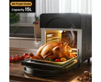 ADVWIN 15L Rotary Convection Oven, 16-in-1 Digital Touch Air Fryer Toaster Oven, Black