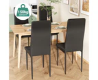 Ufurniture Dining Chairs, Set of 4 Premium High-Back PVC Kitchen Chairs Anti-Slip with Metal Legs 46cm Seat Height