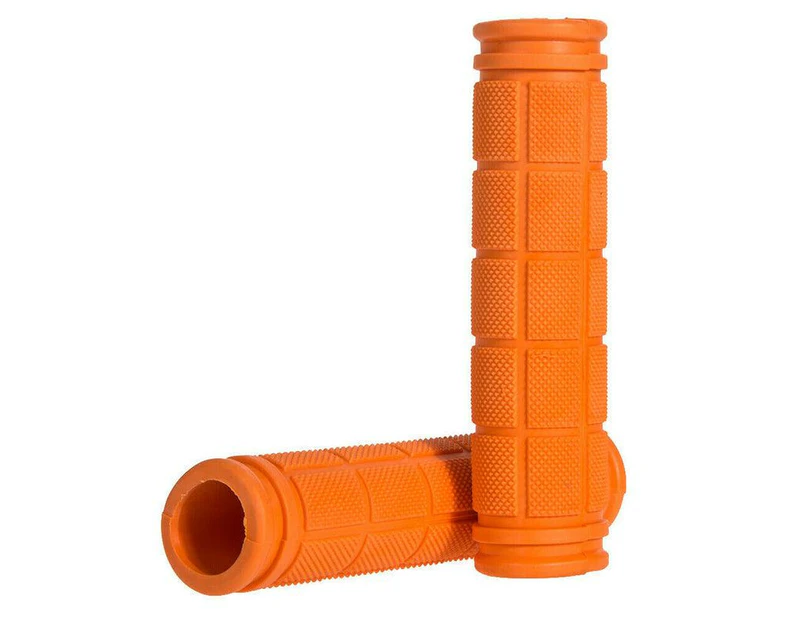 Rubber Grips For Bmx Mtb Cycle Road Mountain Bike Scooter Bicycle Handle Bar - Orange