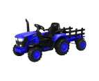 Mazam Ride On Car Tractor XL Size W/ Trailer Kids 12V Remote Electric Toddlers Blue