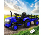 Mazam Ride On Car Tractor XL Size W/ Trailer Kids 12V Remote Electric Toddlers Blue