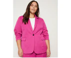 AUTOGRAPH - Plus Size - Womens Jacket -  Long Sleeve Blazer Suit Jacket - Raspberry