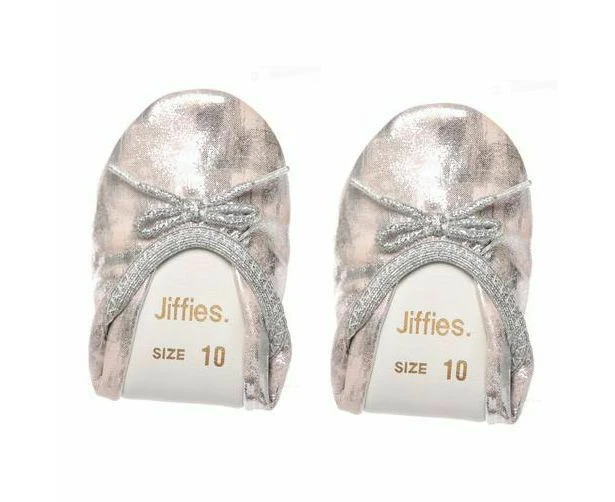 Jiffies Girls Clearance - Black / Silver Sparkle Kids Flats Dance Slippers Shoes Synthetic - 2 x Silver Sparkle