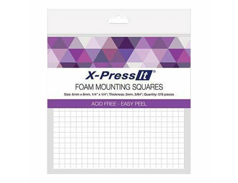X-Press It Foam Mounting Squares 6X6mm 576 Pieces