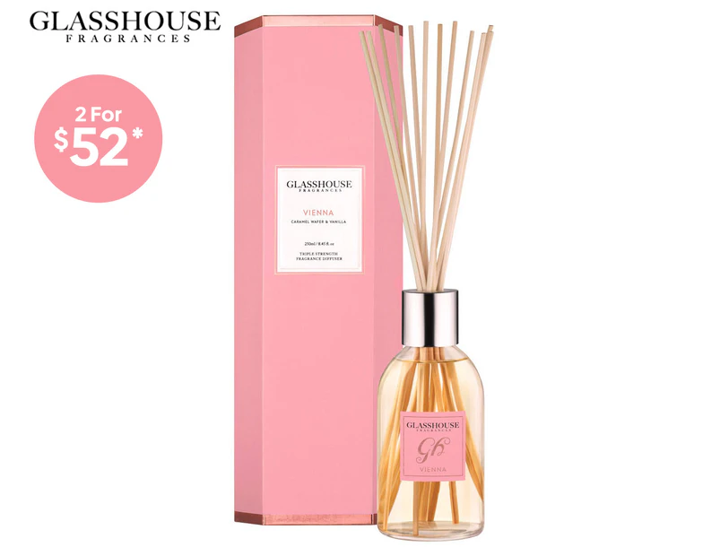 Glasshouse Fragrances Vienna Caramel Wafer & Vanilla Triple Strength Diffuser 250mL