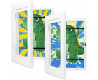 2 x WHITE KIDS ART FRAME A4 Front Opening Kids Drawing Artwork Frames Changeable