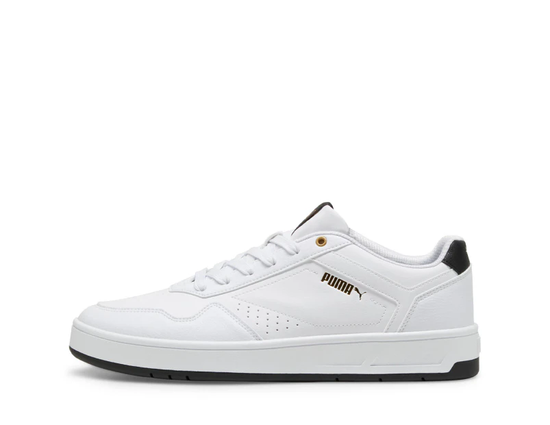 Puma Unisex Court Classic Sneakers - Puma White/Puma Black/Puma Gold