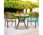 Livsip Outdoor Patio Setting Dining Chairs & Table 3 Piece Bistro Set Cast Aluminum Patio Garden Furniture