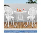 Livsip Outdoor Dining Setting Chairs Table 3 Piece Bistro Set Cast Aluminum Patio Garden