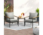 Livsip Outdoor Furniture Patio Lounge Chairs & Table Setting Set of 3