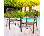 Livsip Outdoor Dining Chairs Set 2 Piece Bistro Set Cast Aluminum Patio Garden Furniture