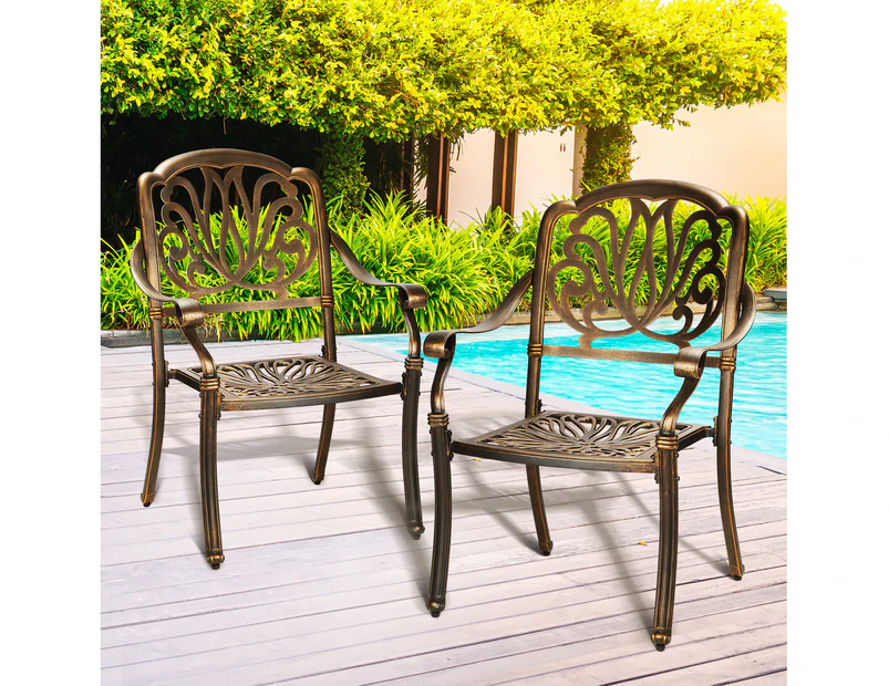 Livsip Outdoor Dining Chairs Set 2 Piece Bistro Set Cast Aluminum Patio Garden Furniture