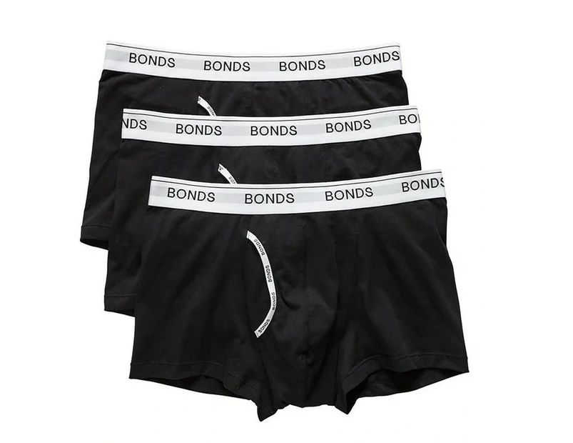 9 x Bonds Guyfront Trunk Mens Underwear Undies Black/White Cotton/Elastane - Black/White