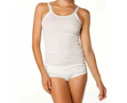 4 x Womens Bonds Cumfy Tube Long Rib Top White Plus Size Underwear Singlet - White