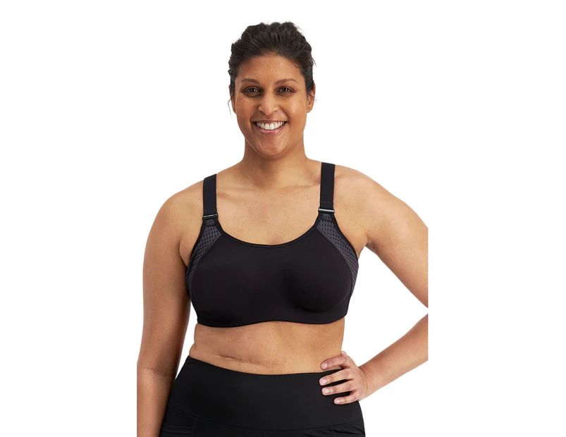 2 x Berlei Bra Womens Proelite Contour Crop Black - Black