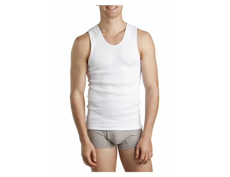 Mens Bonds 6 Pack White Chesty Athletic Singlets Cotton - White