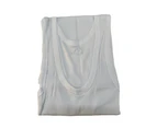 Mens White 3 Pack 100% Cotton Ribbed Singlet Tops Top Singlets Chesty Underwear Cotton - White