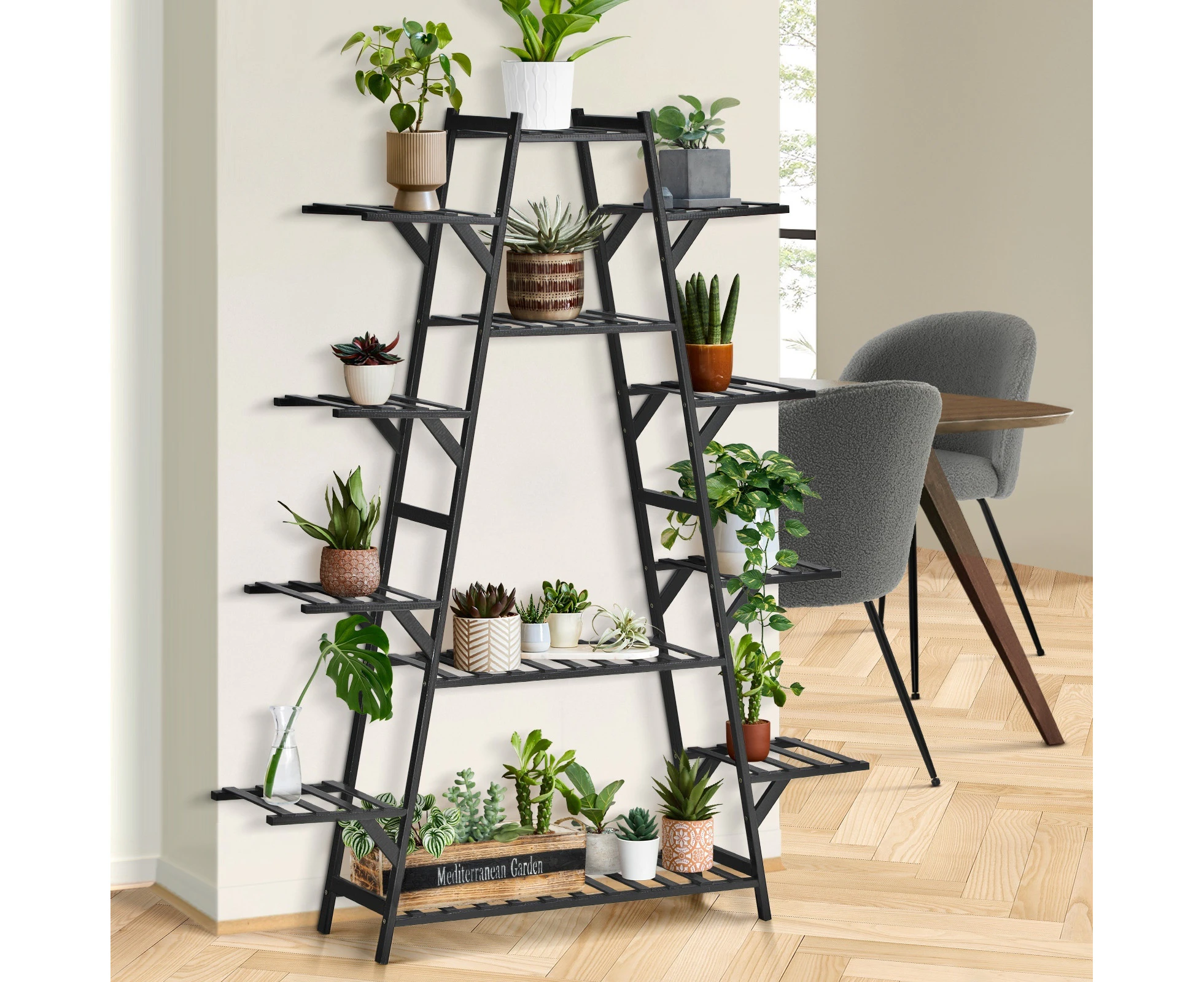 Livsip Plant Shelf Rack Display Stand Indoor Outdoor 12 Flower Pots Holder