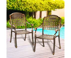 Livsip Outdoor Setting Dining Chairs Set of 2 Bistro Set Cast Aluminum Patio Garden Furniture