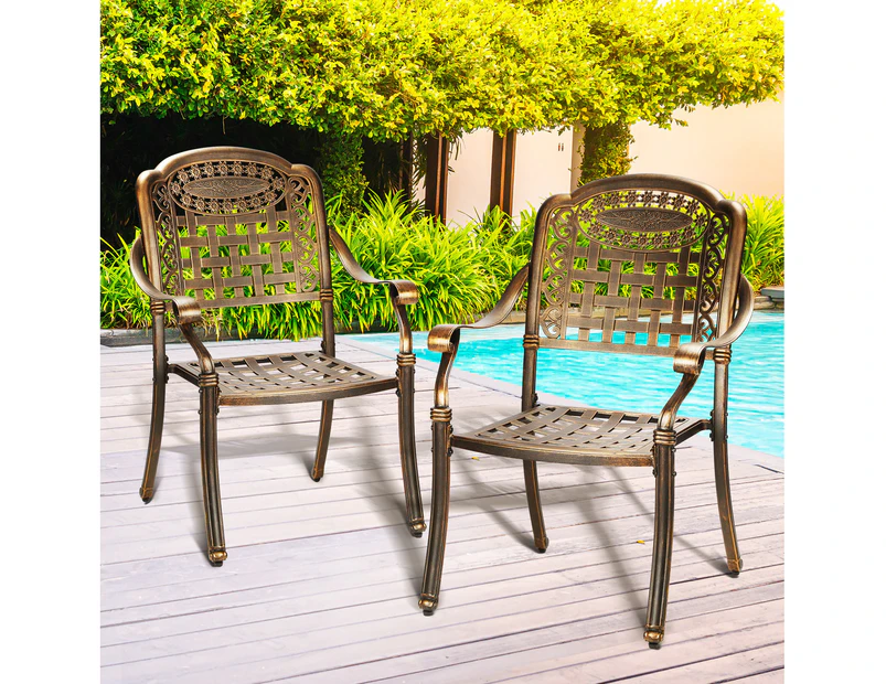 Livsip Outdoor Setting Dining Chairs Set of 2 Bistro Set Cast Aluminum Patio Garden Furniture