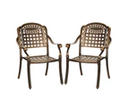 Livsip Outdoor Setting Dining Chairs Set of 2 Bistro Set Cast Aluminum Patio Garden Furniture