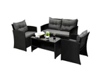 Livsip  4-Piece Outdoor Lounge Furniture Set Wicker Patio Furniture Setting