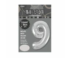 34 Silver Number 9 Foil Balloon