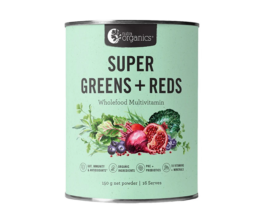 Nutra Organics Organic Super Greens + Reds (Wholefood Multivitamin) 150g