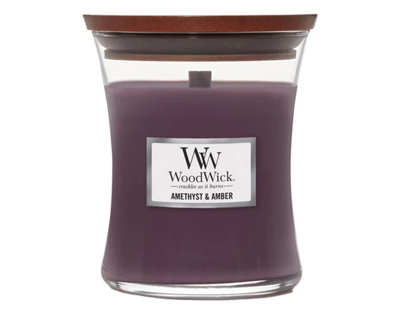 WoodWick Amethyst & Amber Medium Soy Candle 275g