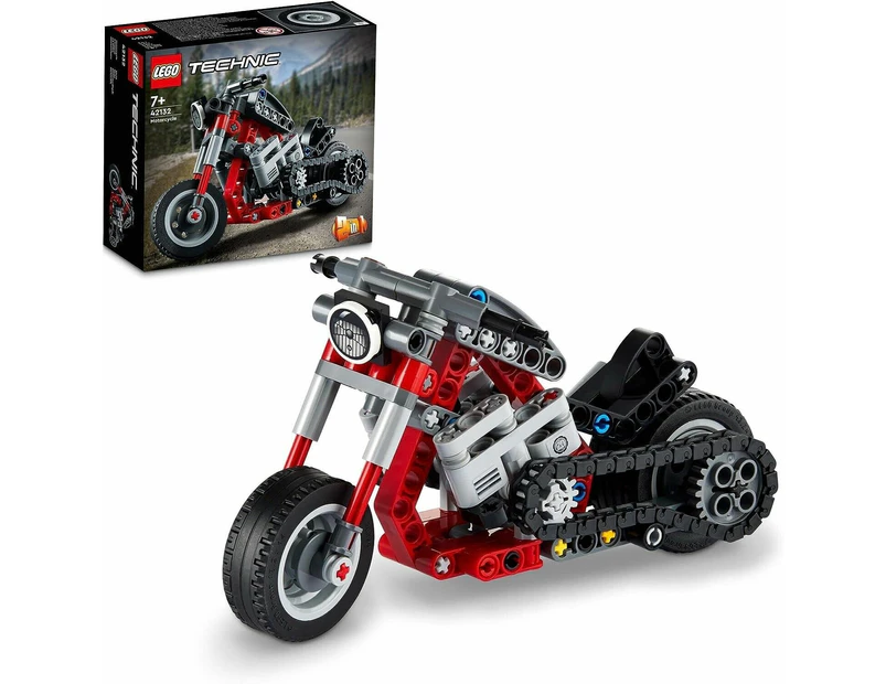 LEGO Technic Motorcycle 42132 Model Building Kit 2-in-1 Toy for Kids Aged 7+