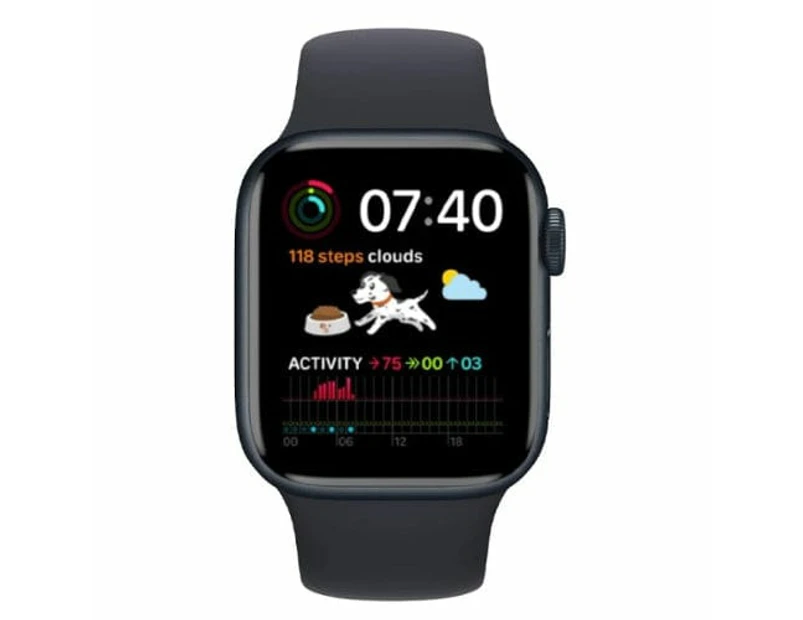 Apple Watch Series 9, Mr8w3 Gps 41mm Aluminium Case With S/m Sport Band - Midnight