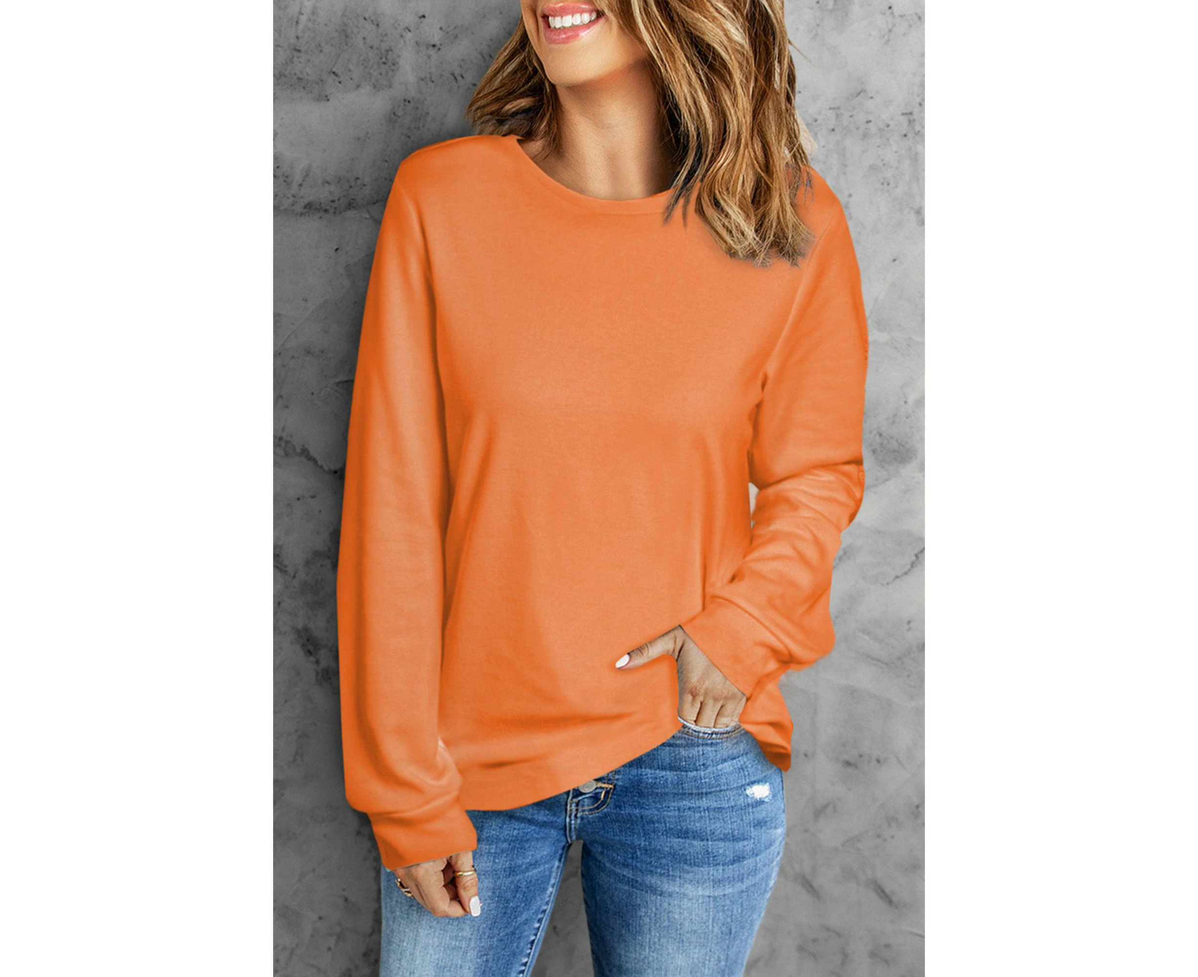 Azura Exchange Long Sleeve Top - Orange