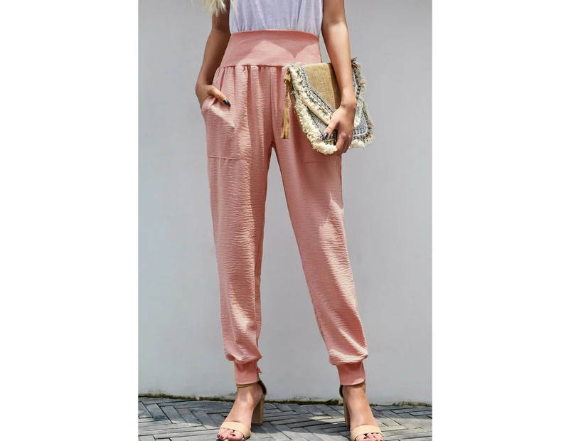 Azura Exchange Cotton Joggers with Pockets - Pink
