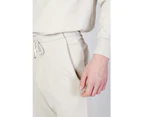 Beige Cotton Mens Trousers with Front Pockets - Beige