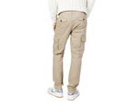 Beige Cotton Trousers with Zip and Button Fastening - Beige