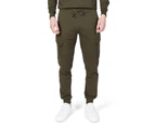 Green Cotton Mens Trousers with Side Pockets and Laces - Green