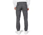 Checked Trousers with Zip and Button Fastening - Black