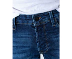 Blue Zip & Button Mens Jeans - Blue