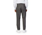 Mens Grey Trousers with Zip and Button Fastening - Grey